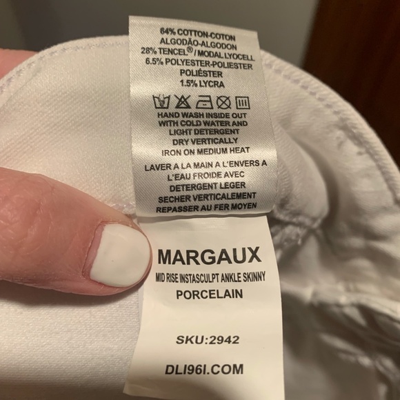 DL1961 Margaux Mid-rise Instasculpt Ankle Skinny Jeans in Porcelain size 34 - Picture 6 of 7